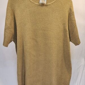Susan Graver Tan Short Sleeve Sweater